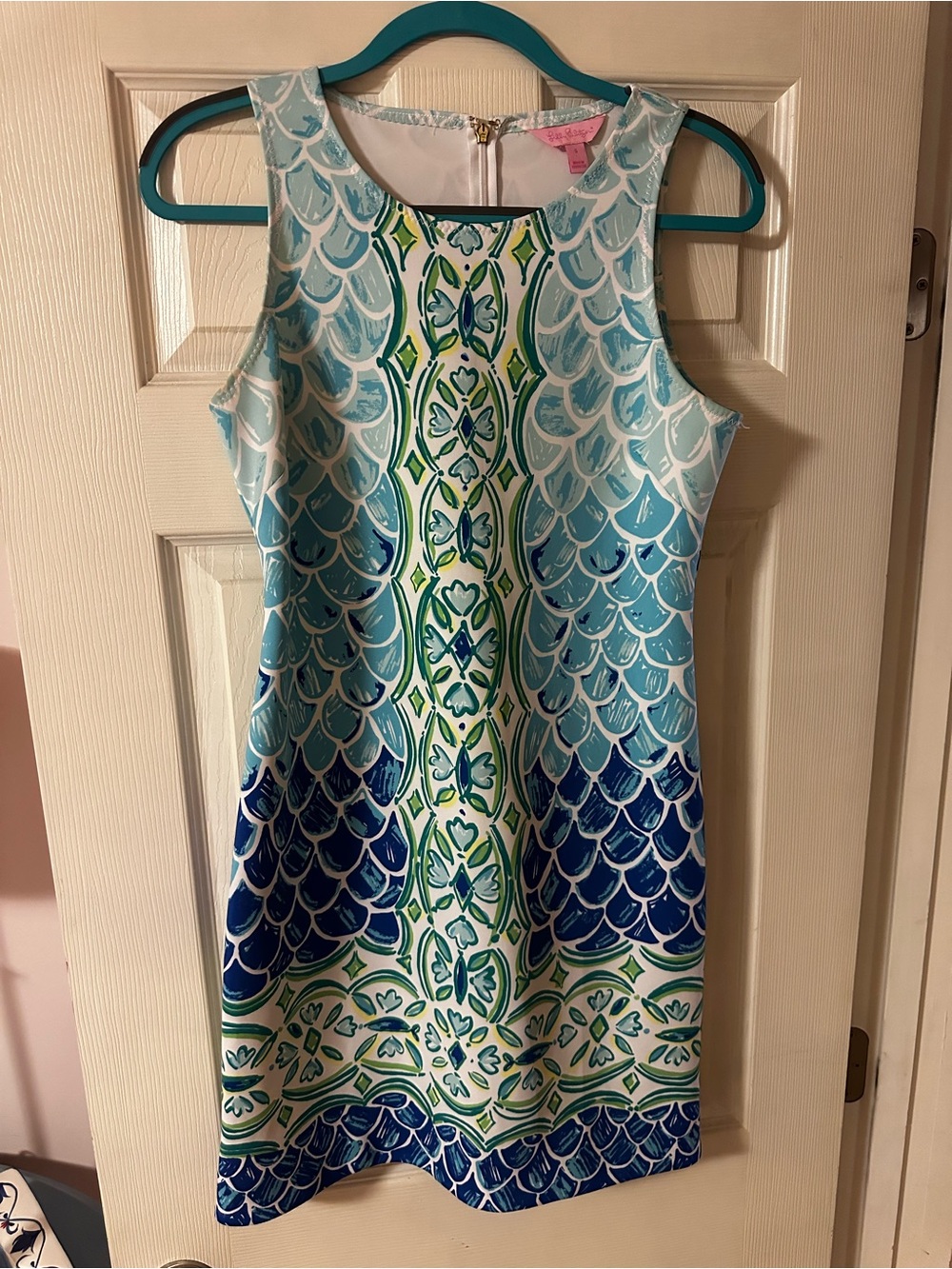 Lilly Pulitzer Blue, Aqua & Green Printed Sleeveless Shift Dress